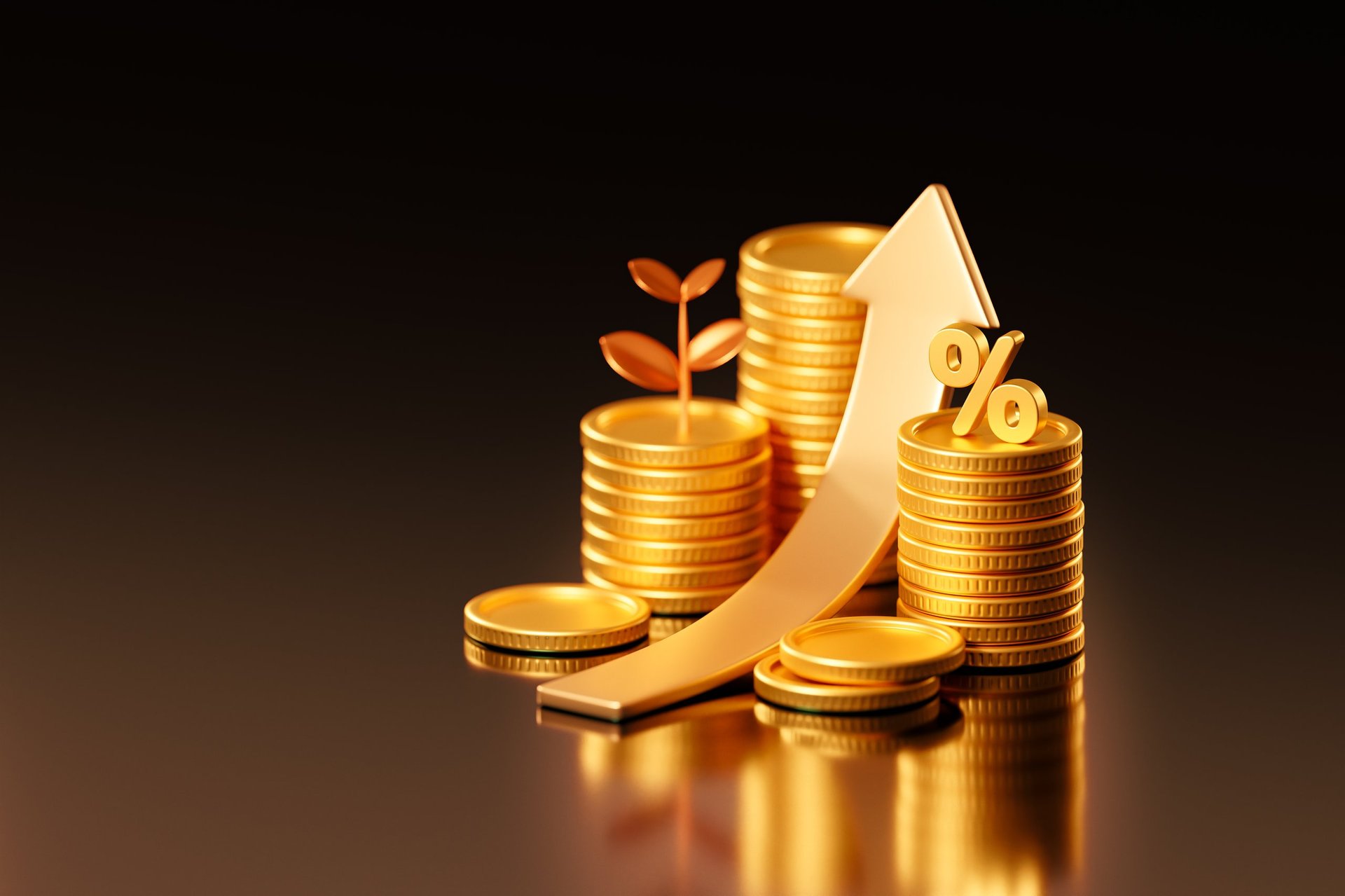 Gold coins representing financial growth